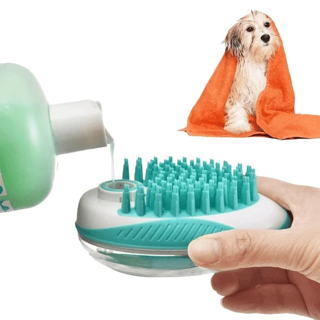 M PETS RUBEAZ SOAP DISPENSER AND BRUSH GREEN