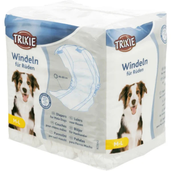 TRIXIE DIAPERS FOR MALE DOGS DISP.12PCS 30 46CM S M