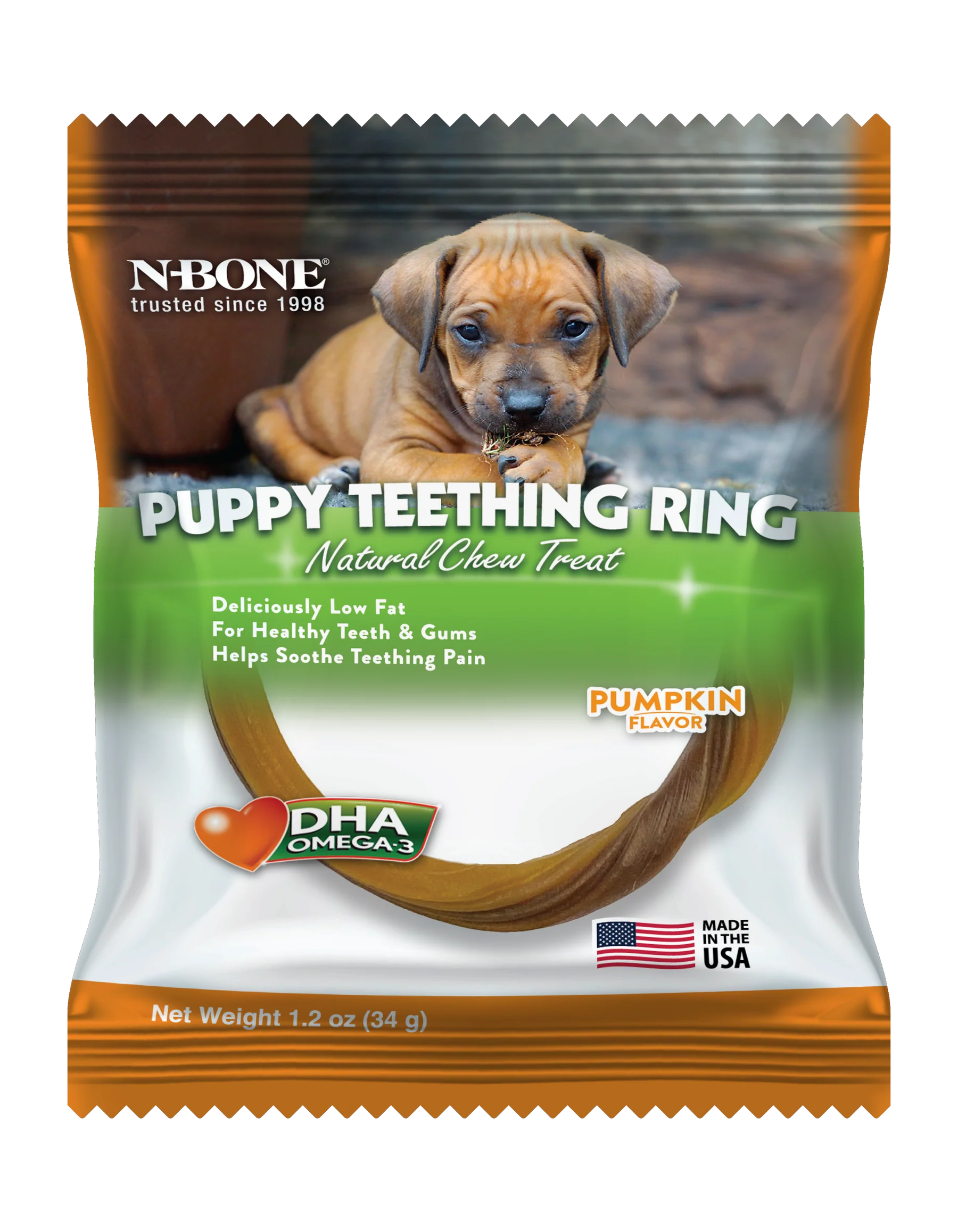 N BONE PUPPY TEETHING RING PUMPKIN FLAVOUR