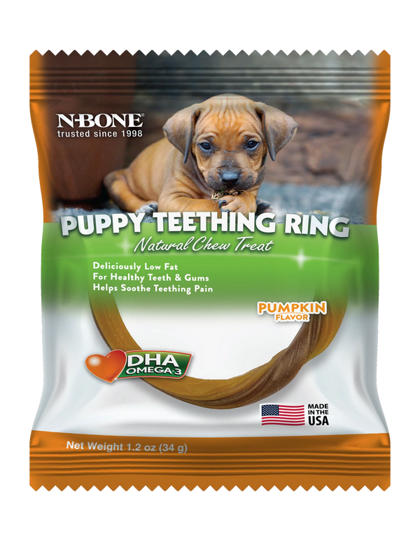 N BONE PUPPY TEETHING RING PUMPKIN FLAVOUR