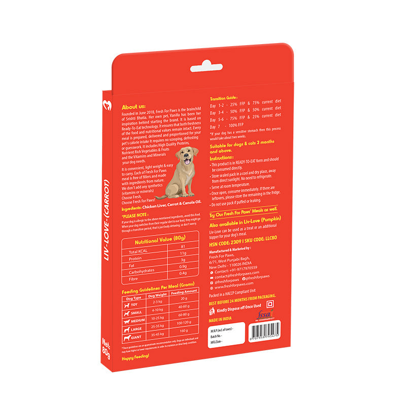 FRESH FOR PAWS LIV LOVE CARROT 80GM