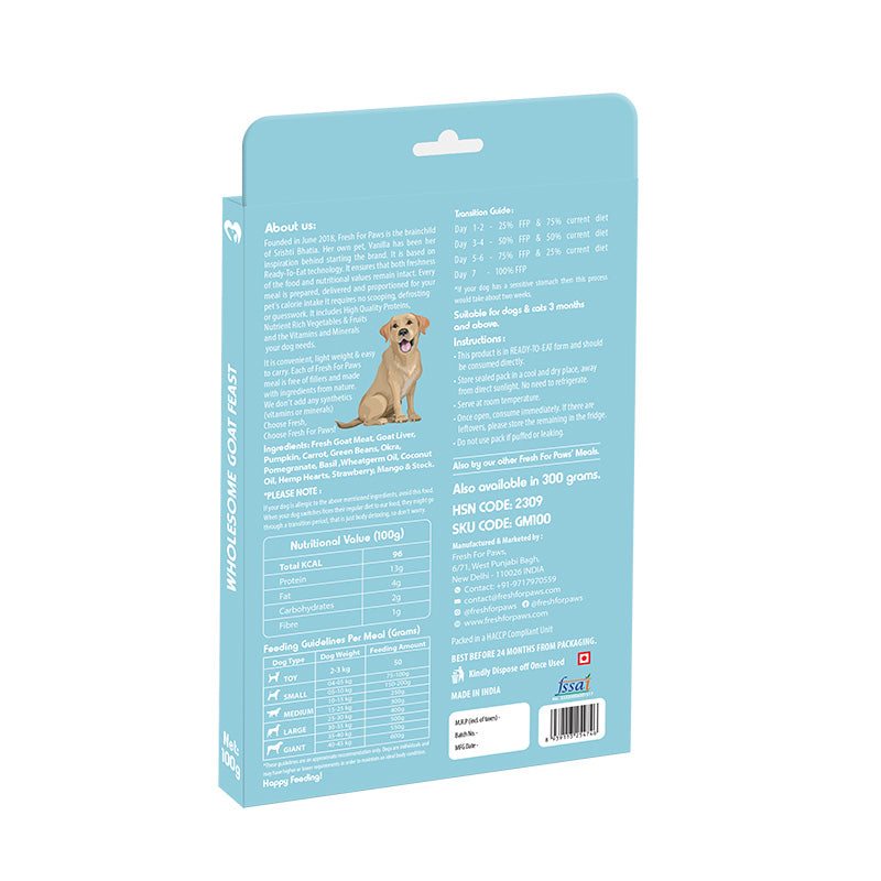 FRESH FOR PAWS WHOLESOME GOAT FEAST 100GM