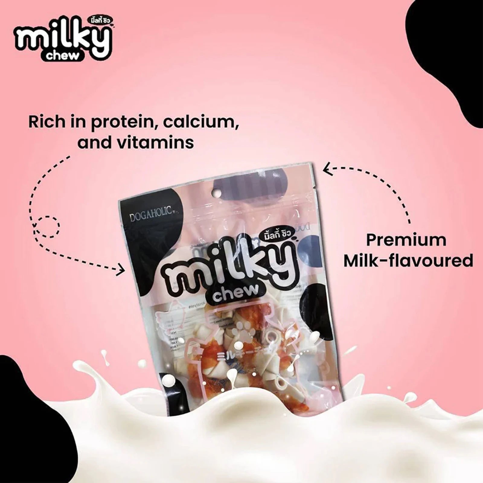 DOGAHOLIC MILKY CHEW CHICKEN BONE STYLE 10PC