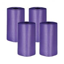 DOG POOP BAGS WITH LAVENDER SCENT 4 ROLLS OF 20 BAGS PURPLE