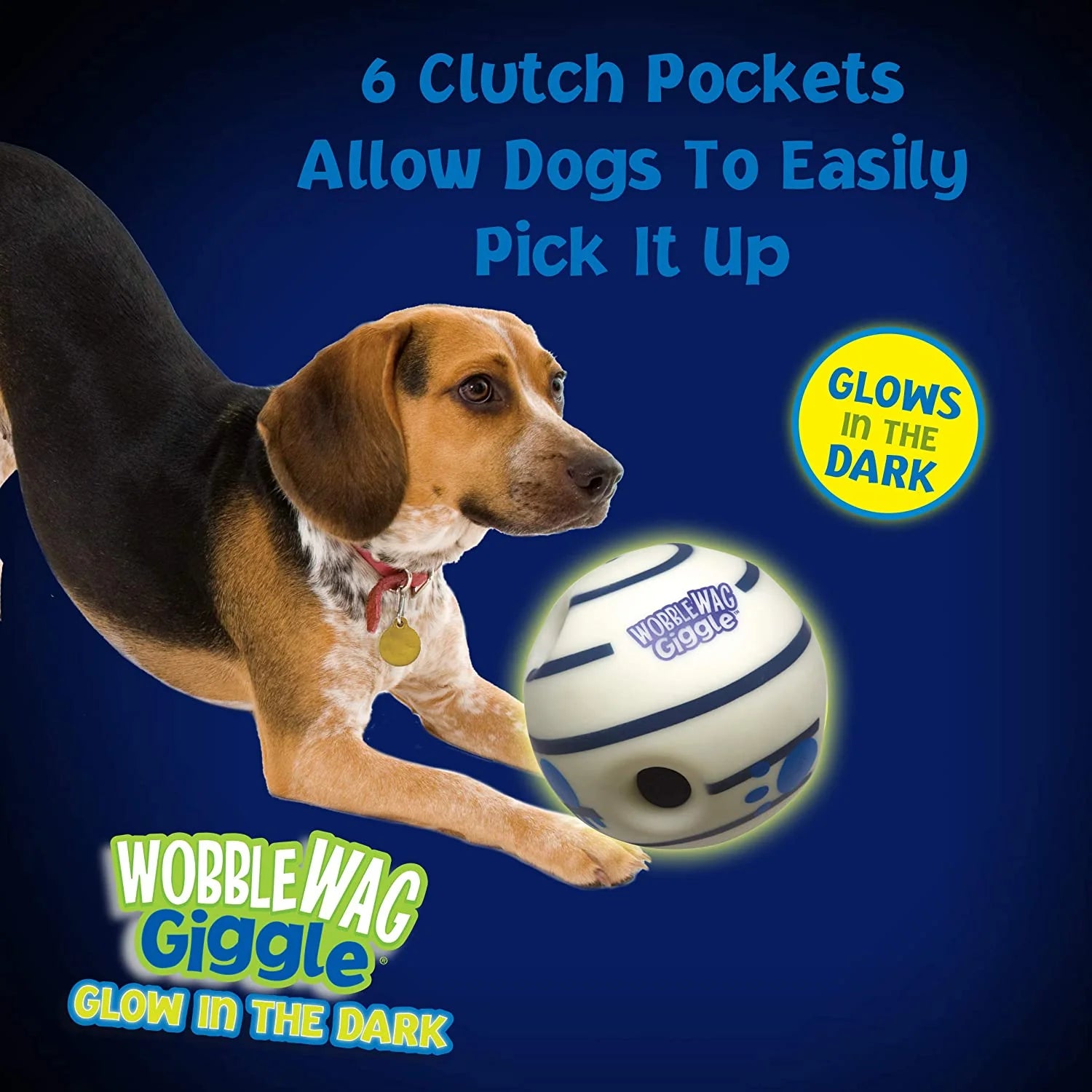 PW WOBBLE WAG GLOW IN DARK DOG TOY