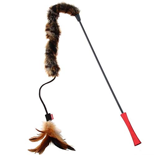 GIGWI FEATHER TEASER CATWAND PLUSH TAIL