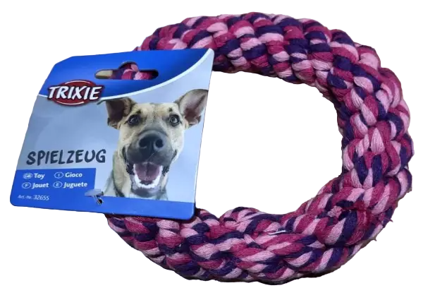ROPE RING COTTON POLYESTER 14 CM VARIOUS COLOURS