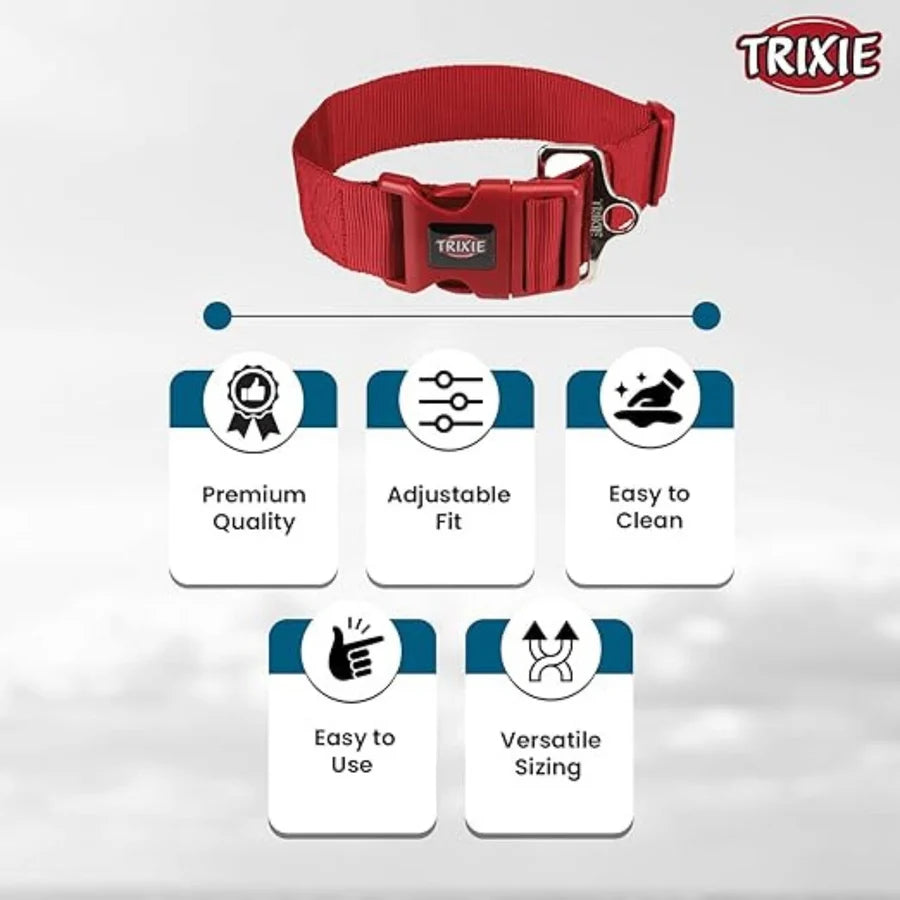 TRIXIE EXTRA WIDE PREMIUM COLLAR L XXL 55 80CM 50MM RED