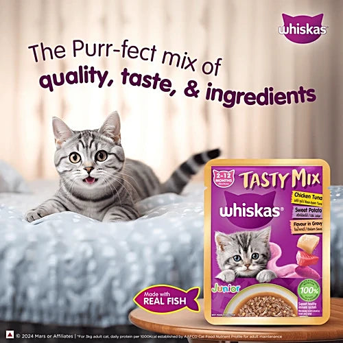 WHISKAS TM CHICKEN TUNA SWEET POTATO GRAVY 70G