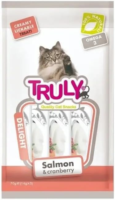 TRULY CREAMY LICKABLE TREATS SALMON CRANBERRY 5P 70GM