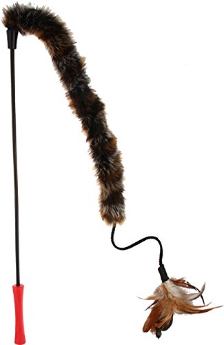GIGWI FEATHER TEASER CATWAND PLUSH TAIL