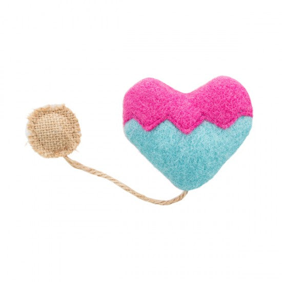 HEART FABRIC CATNIP 8 CM/18 CM