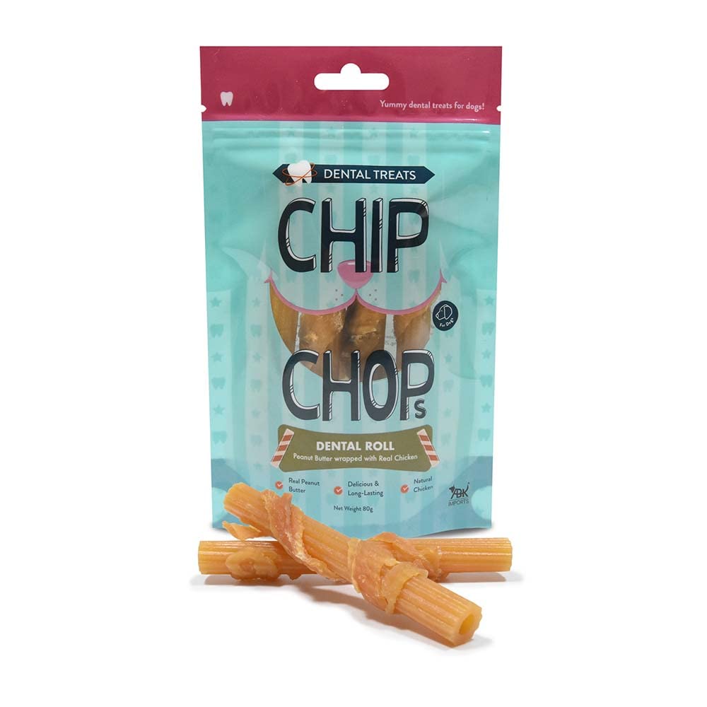 CHIP CHOPS DENTAL ROLL PEANUT BUTTER WRAPPED WITH REAL CHICKEN 80G