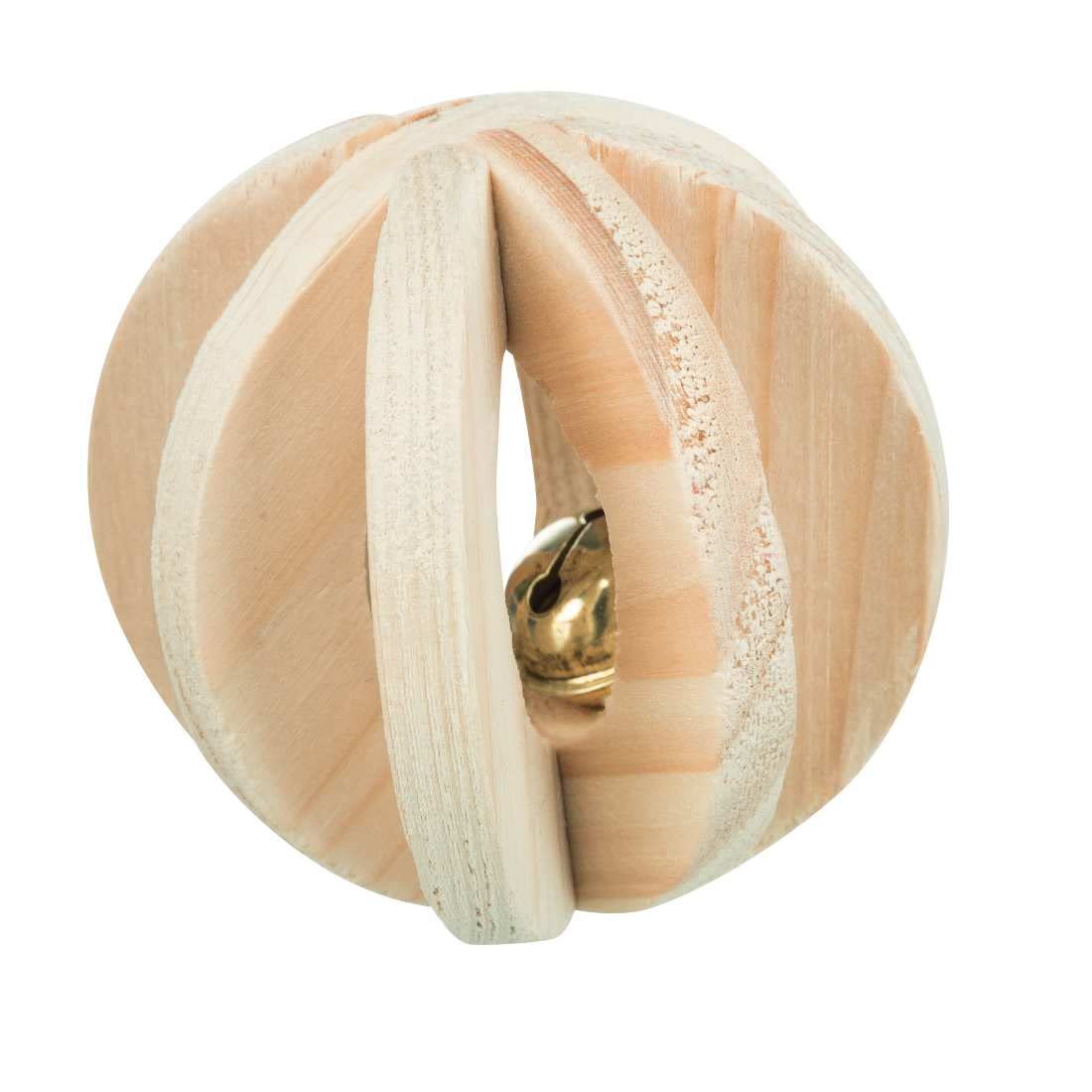 SLAT BALL WITH BELL WOOD 6 CM