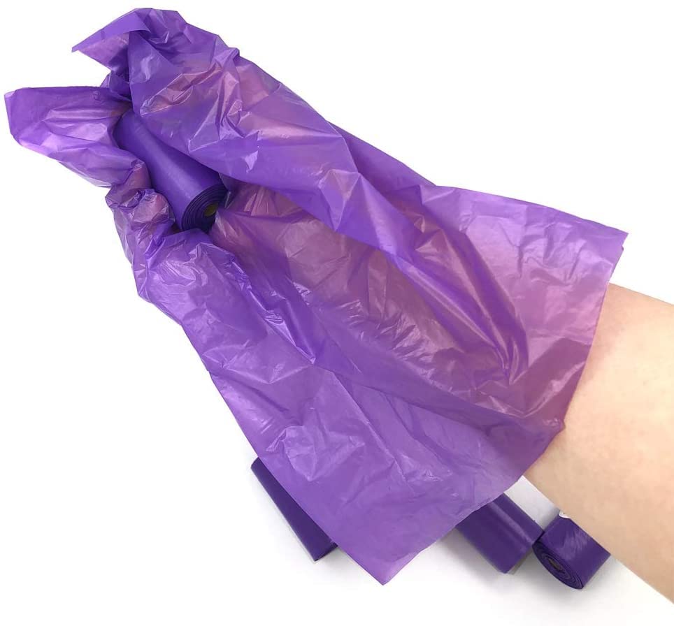 DOG POOP BAGS WITH LAVENDER SCENT 4 ROLLS OF 20 BAGS PURPLE