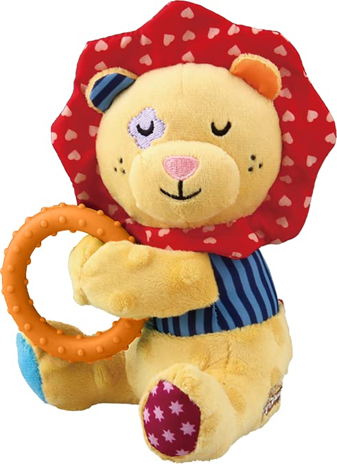 GIGWI PLUSH FRIENDZ RING LION M WITH SQUEAKER AND TPR