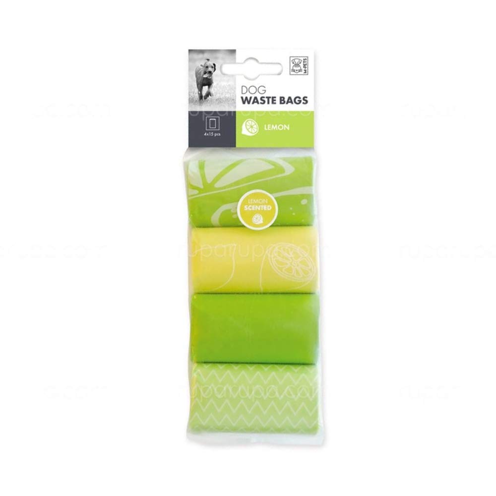 M PETS DOG WASTE BAGS LEMON 4X15 BAGS
