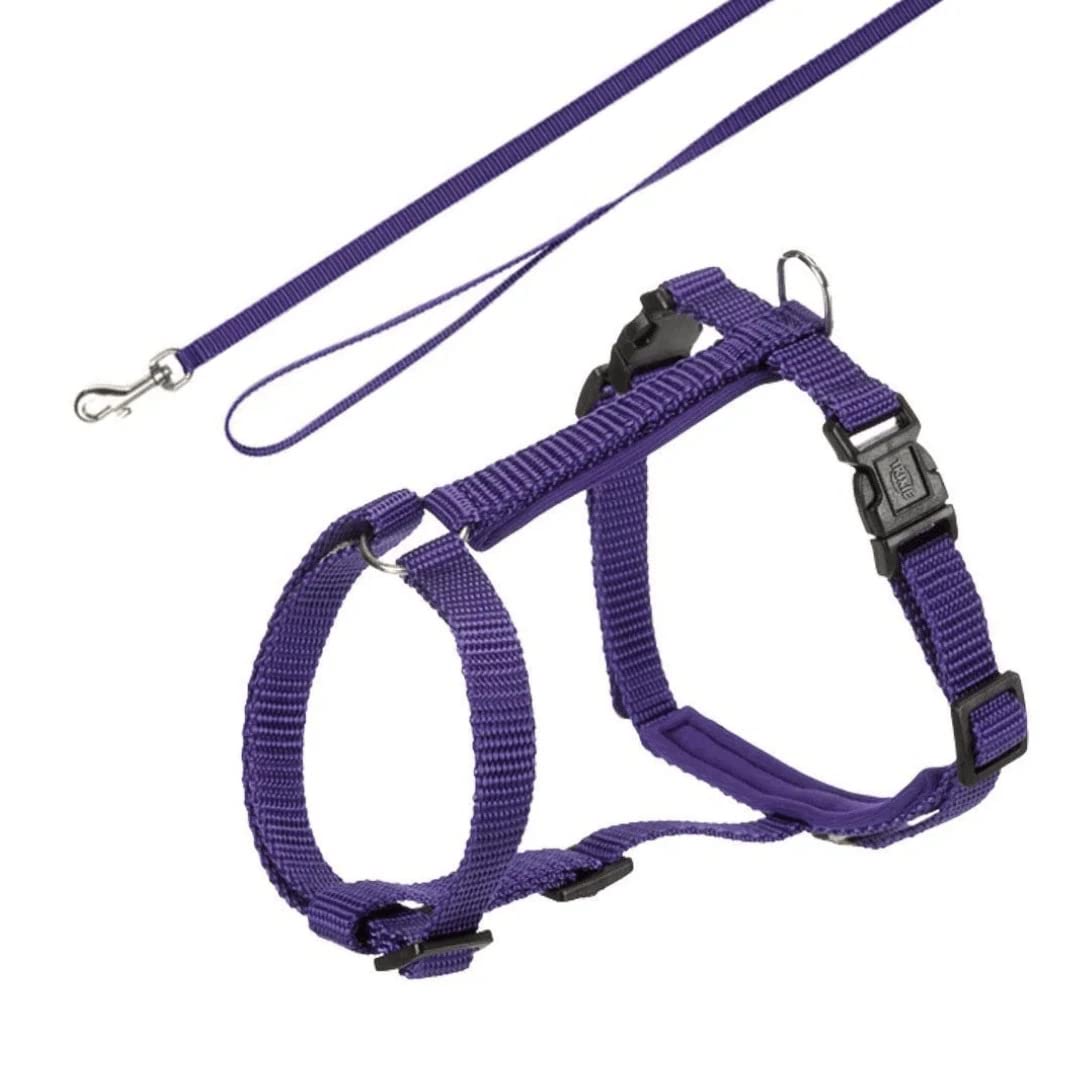 CAT HARNESS WITH LEASH PREMIUM 25 45CM 10MM 4 FT INDIGO