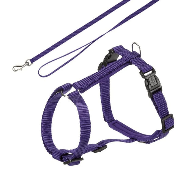 CAT HARNESS WITH LEASH PREMIUM 25 45CM 10MM 4 FT INDIGO