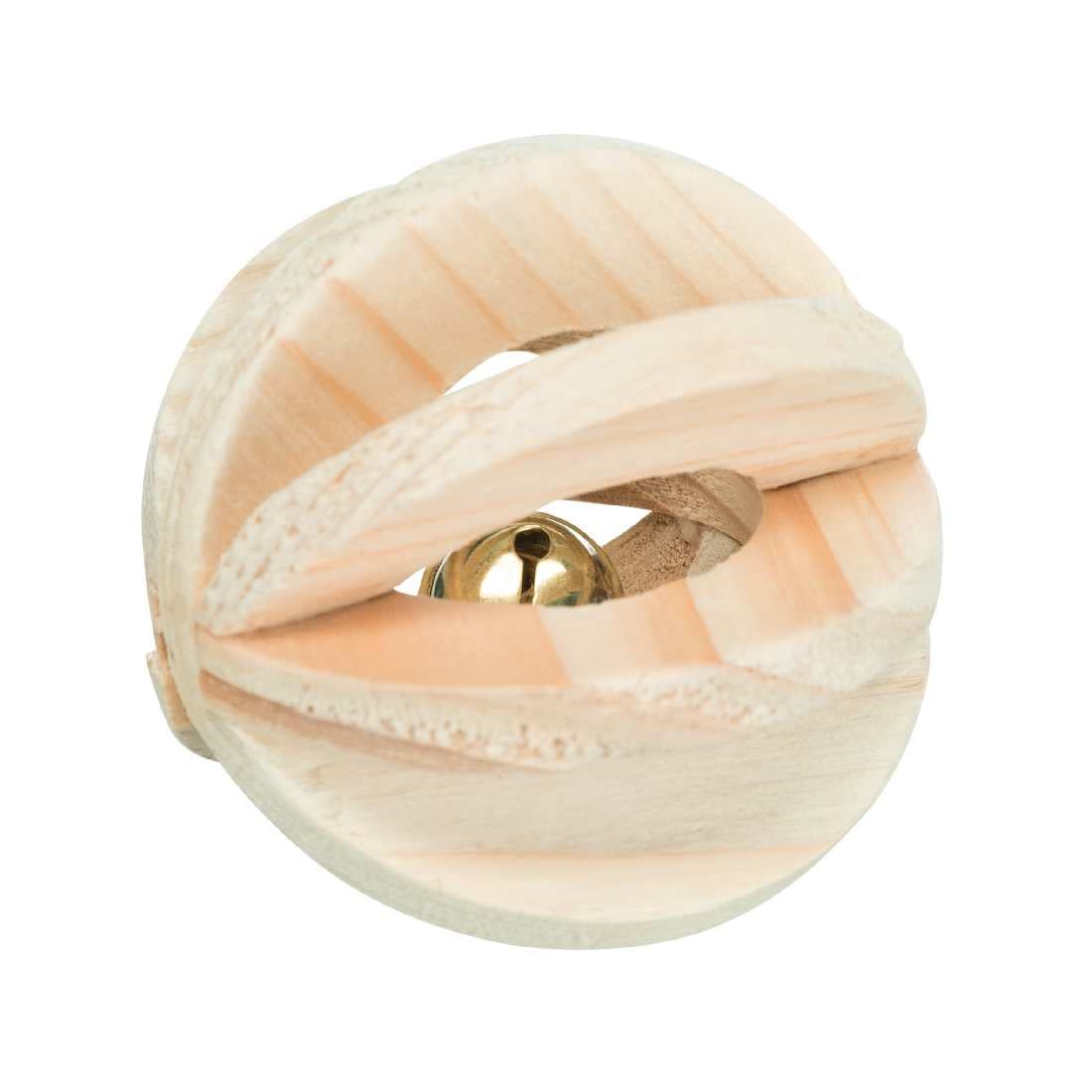 SLAT BALL WITH BELL WOOD 6 CM