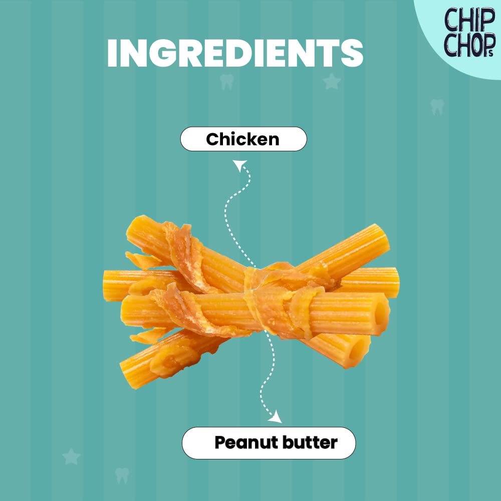 CHIP CHOPS DENTAL ROLL PEANUT BUTTER WRAPPED WITH REAL CHICKEN 80G