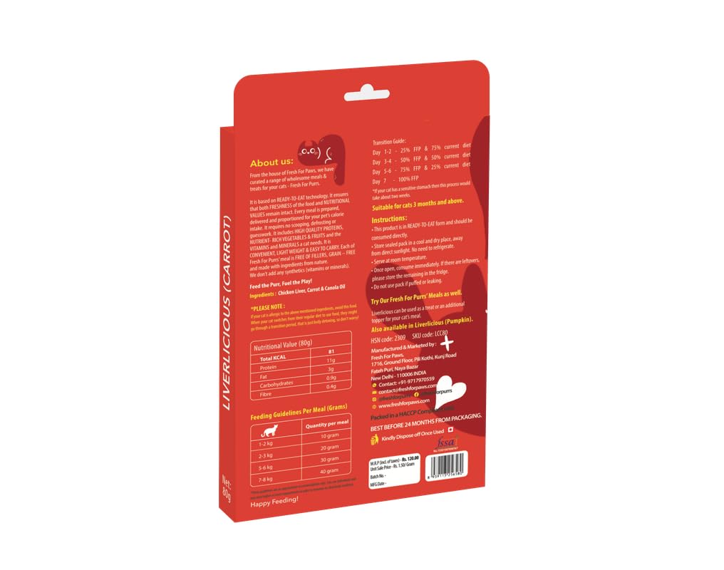 FRESH FOR PURRS LIVERLICIOUS CARROT 80GM