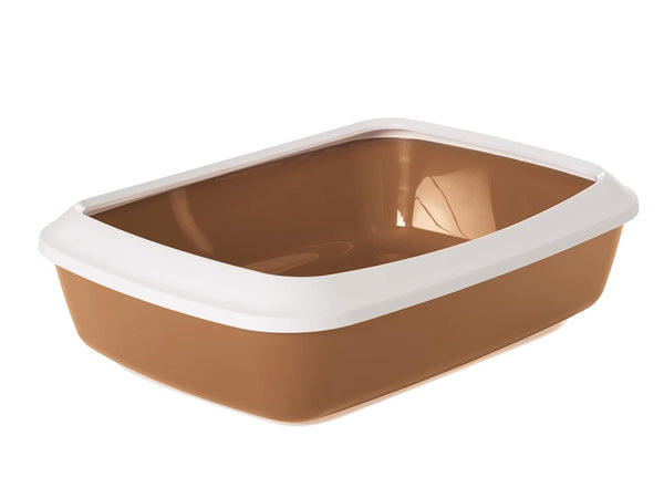 IRIZ CAT LITTER TRAY PLUS RIM NORDIC BROWN 20 INCH