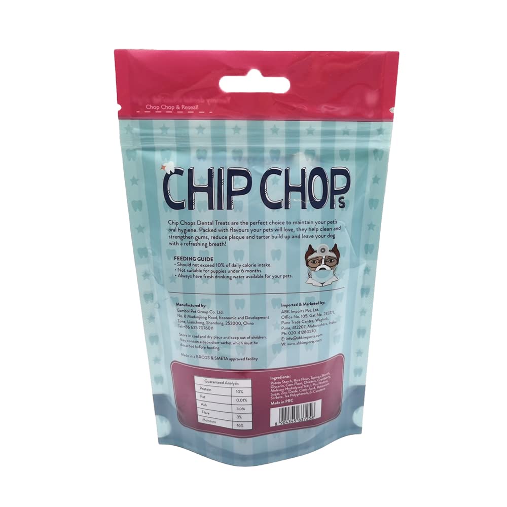 CHIP CHOPS DENTAL TWIST CHICKEN AND CRANBERRY FLAVOUR 90G