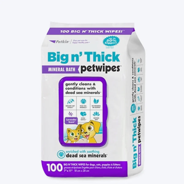 PETKIN BIG N THICK MINERAL BATH WIPES