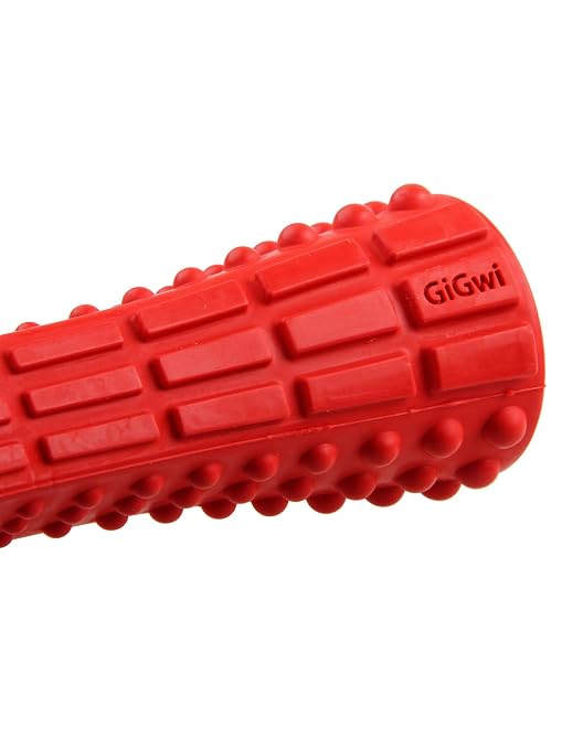 GIGWI JOHNNY STICK EXTRA DURABLE SOLID RUBBER RED M L