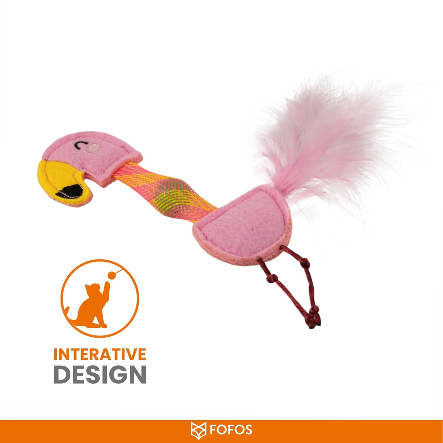 FOFOS CAT FLICK TUBE TOY FLAMINGO