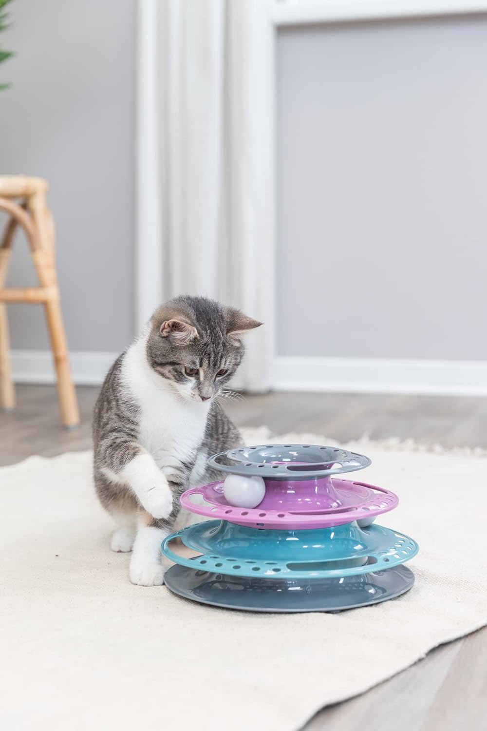 CAT CIRCLE TOWER CATCH THE BALLS 25X13 CM HEIGHT 13 CM