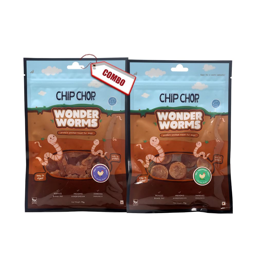 CHIP CHOP WONDER WORMS CHICKEN RINGS WITH MEALWORMS 70G