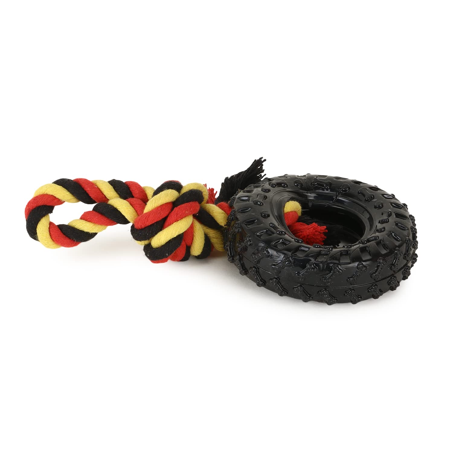 BASIL TOY TYRE WITH ROPE CHEW