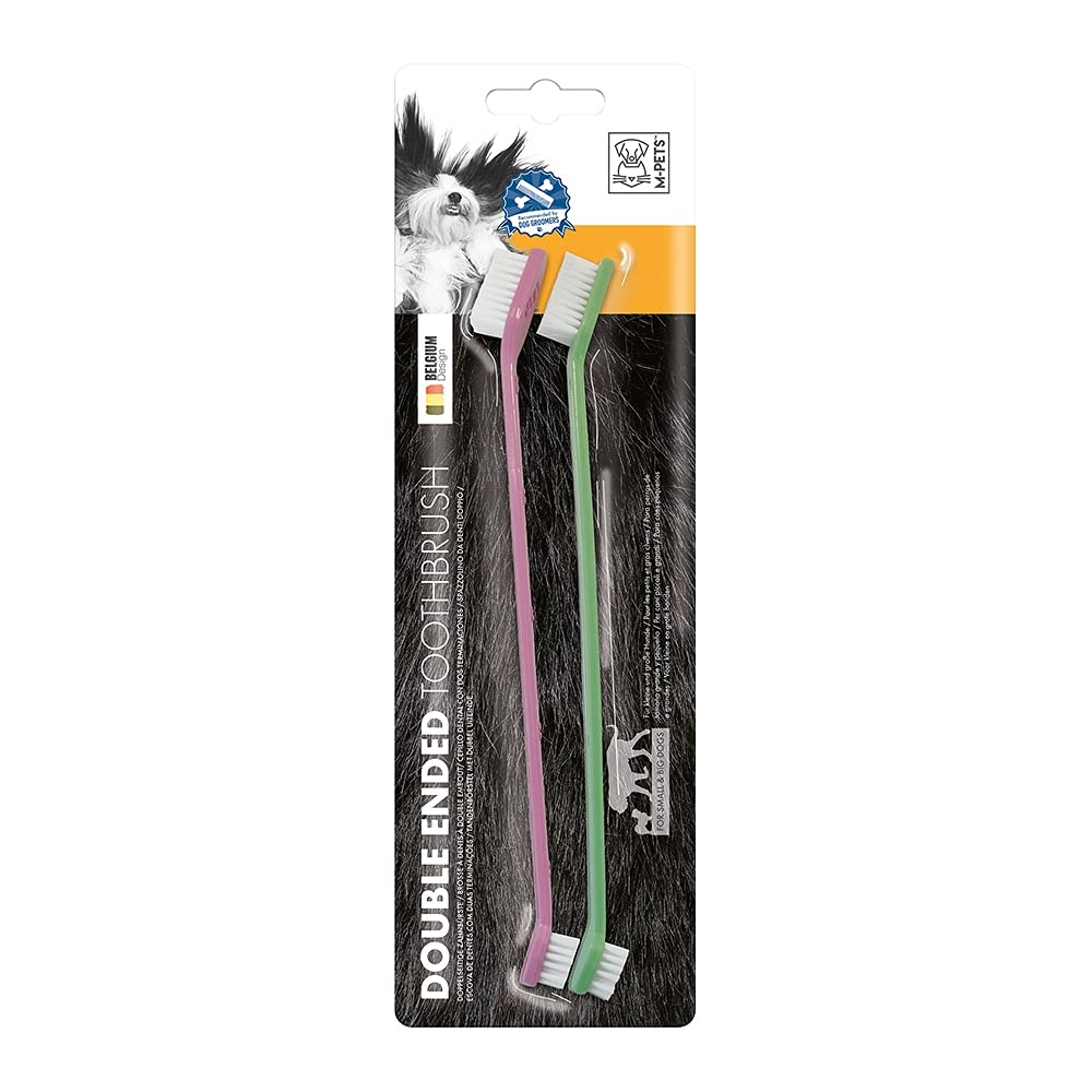 M PETS DOUBLE ENDED TOOTHBRUSH 2 PCS(2X22CM)