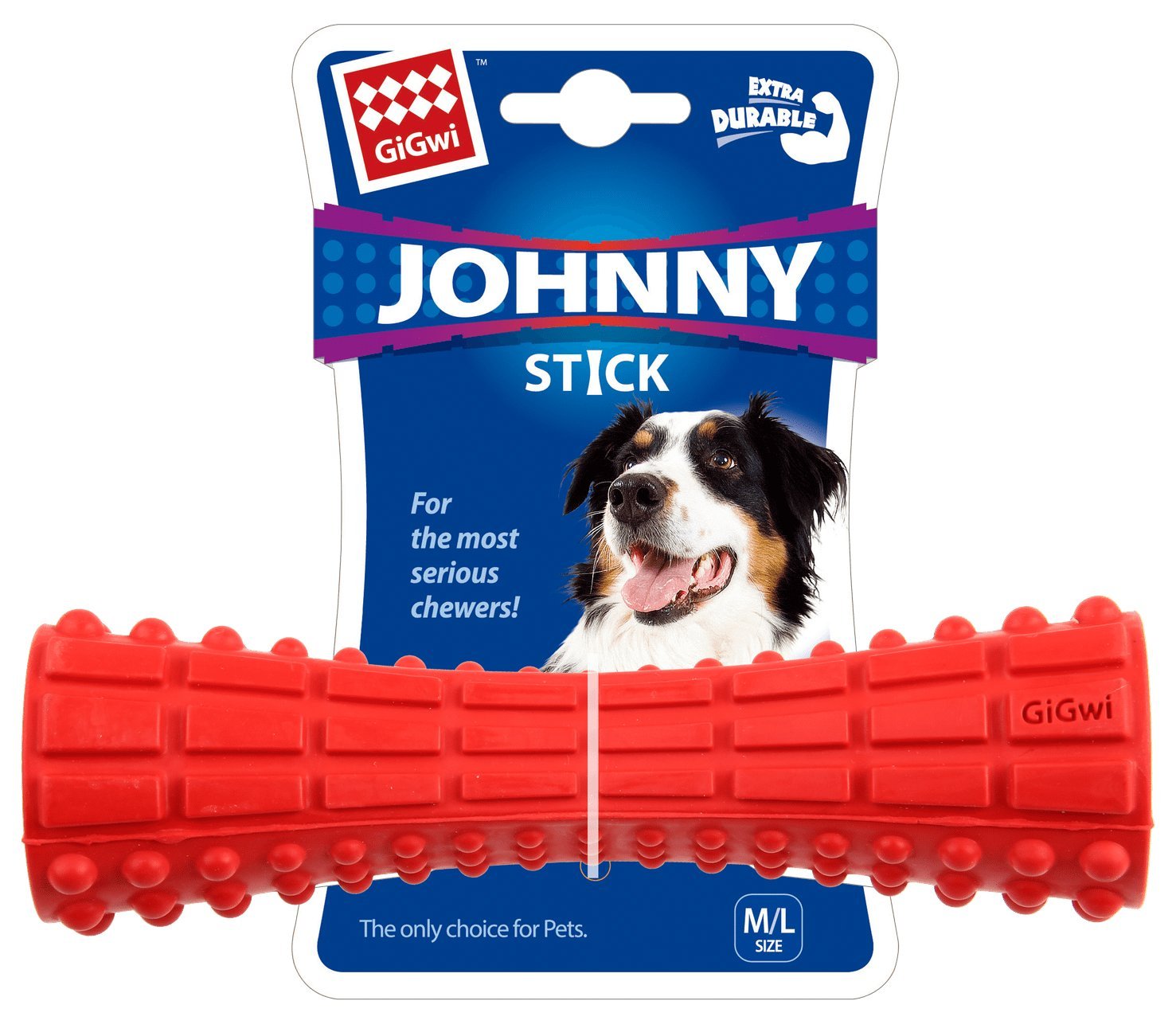 6188 JOHNNY STICK EXTRA DURABLE SOLID RUBBER RED