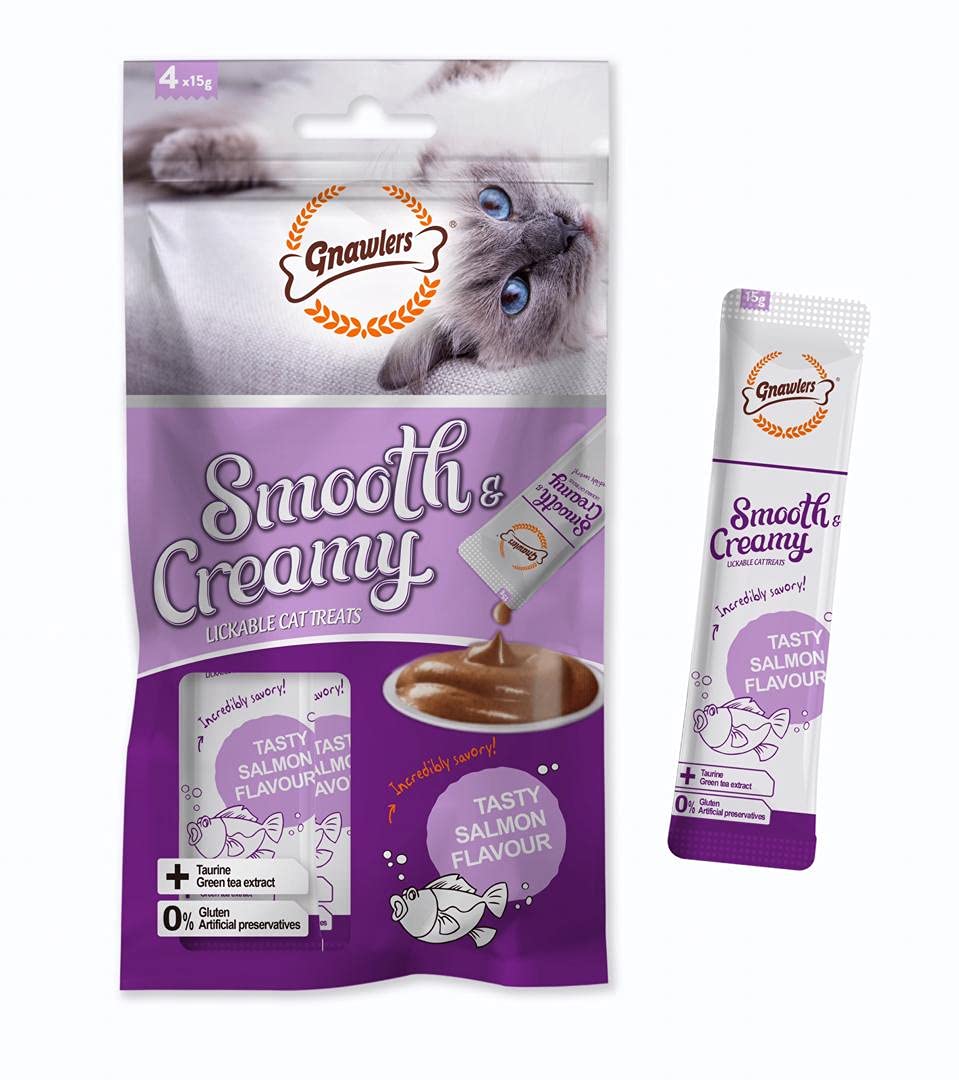 GNAWLERS CREAMY TREATS SALMON 60GM