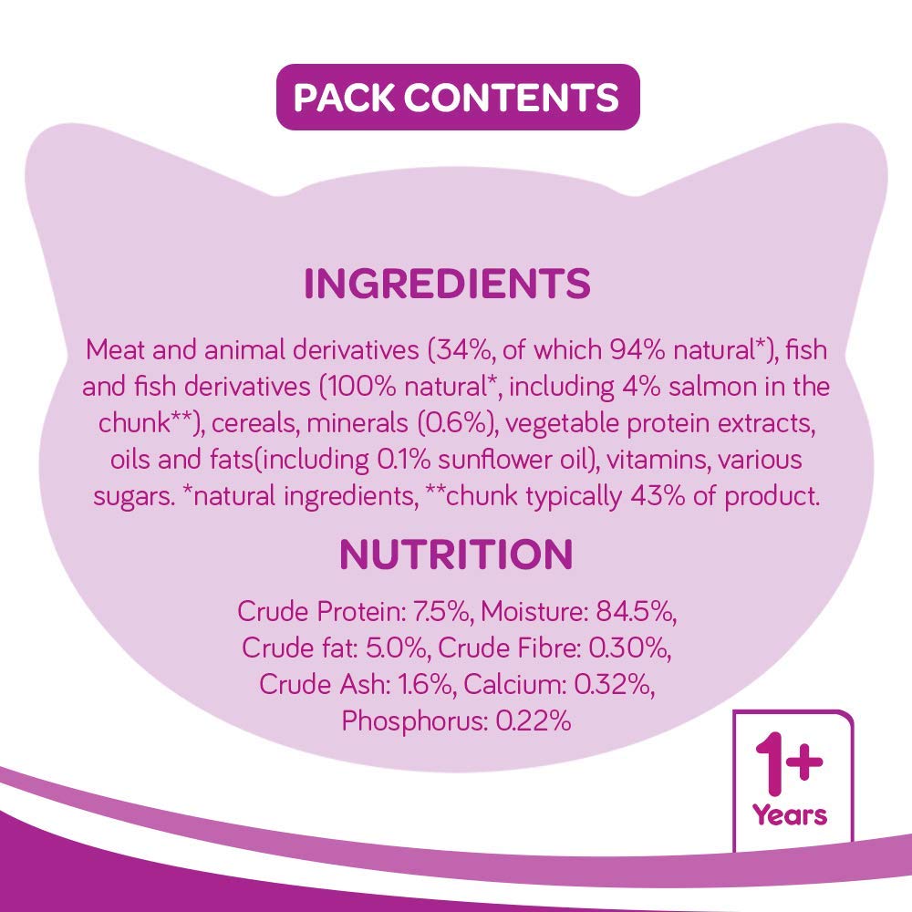 WHISKAS ADULT SALMON IN GRAVY 85G
