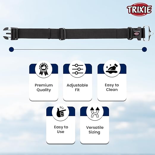 TRIXIE EXTRA WIDE PREMIUM COLLAR M L 40 60CM 50MM BLACK