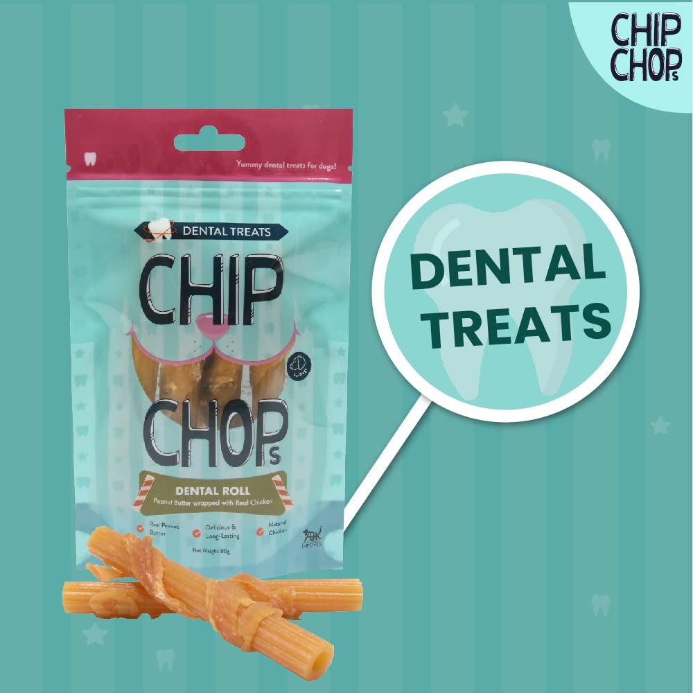 CHIP CHOPS DENTAL ROLL PEANUT BUTTER WRAPPED WITH REAL CHICKEN 80G