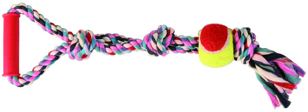 PLAYING ROPE WITH TENNIS BALL 6CM 50CM