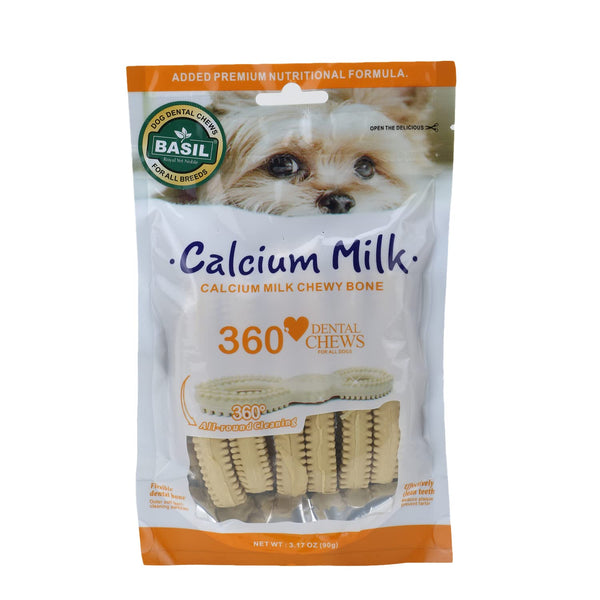 BASIL 360 CALCIUM MILK CHEW BONE 90G