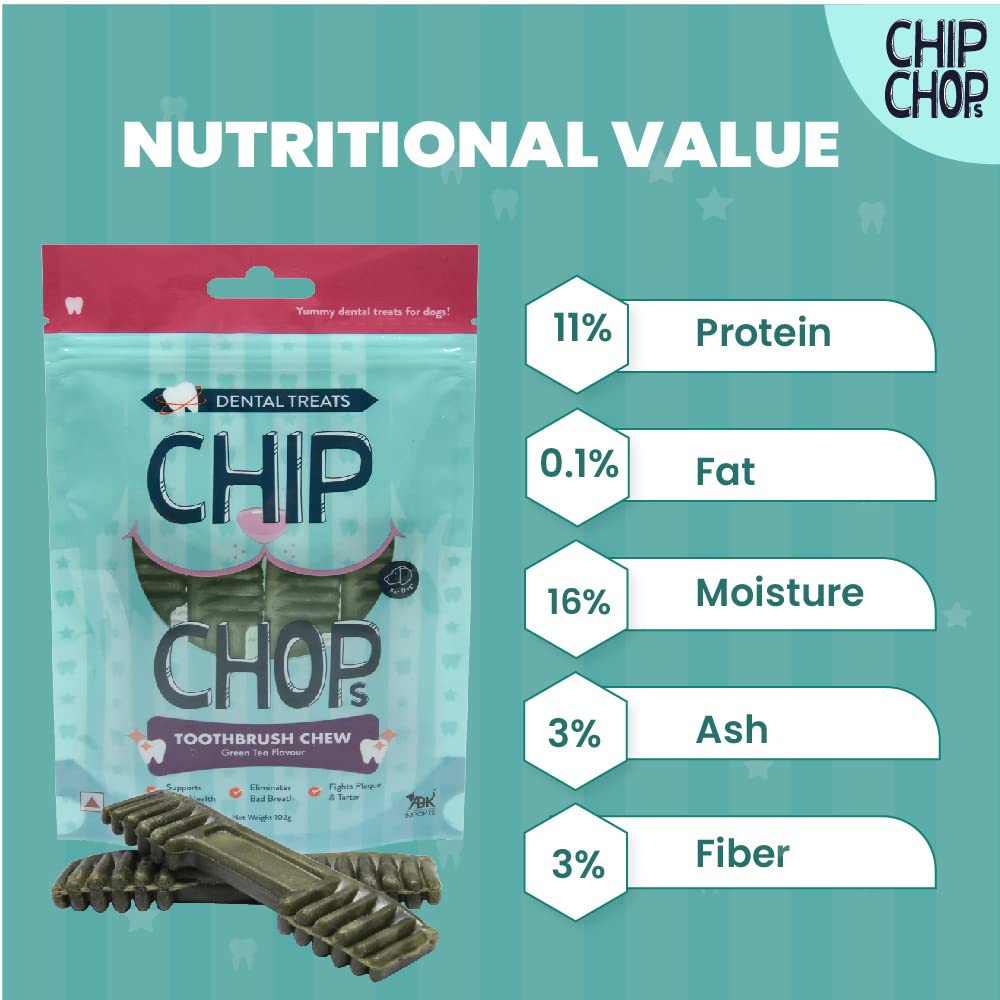CHIP CHOPS TOOTHBRUSH CHEWGREEN TEA FLAVOR