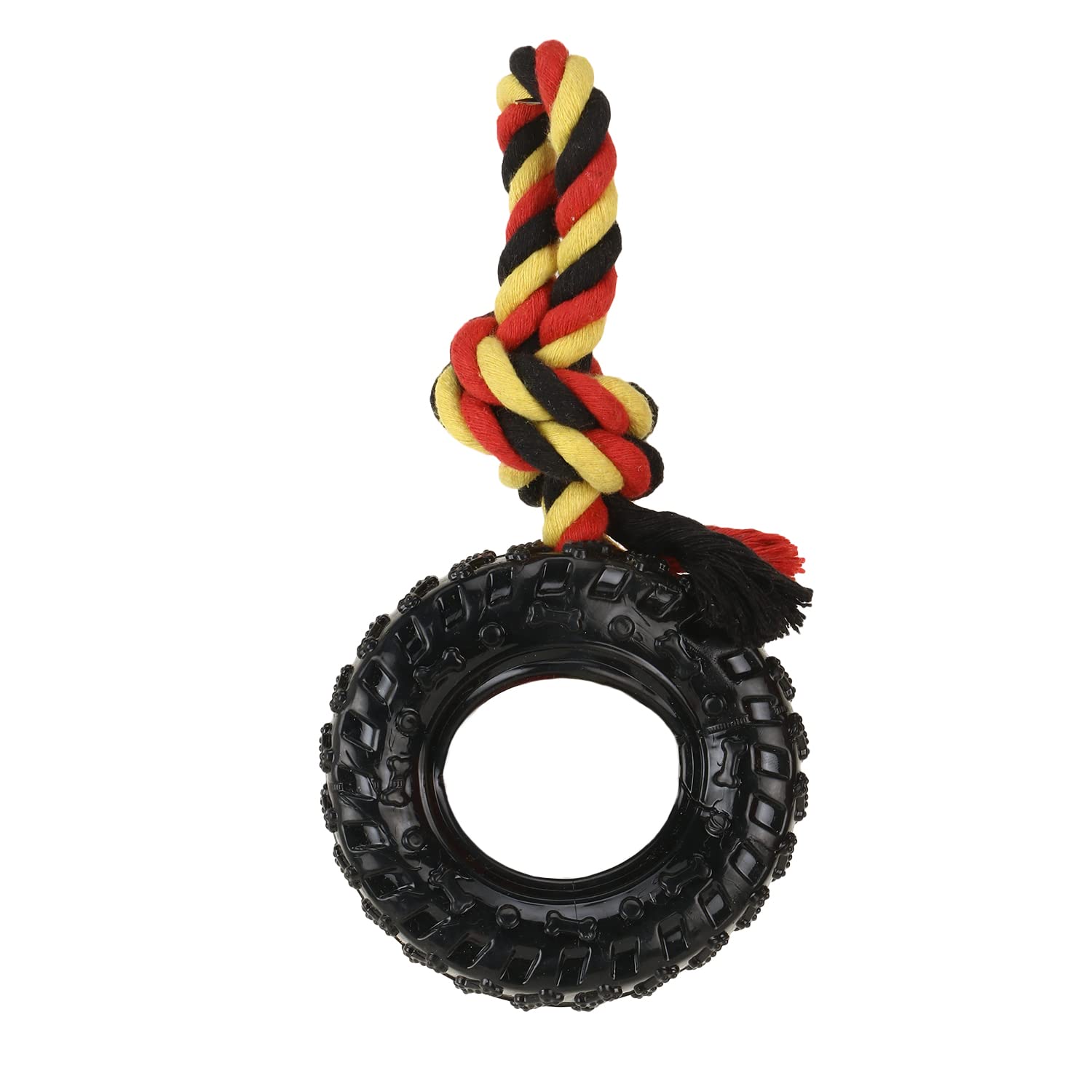 BASIL TOY TYRE WITH ROPE CHEW