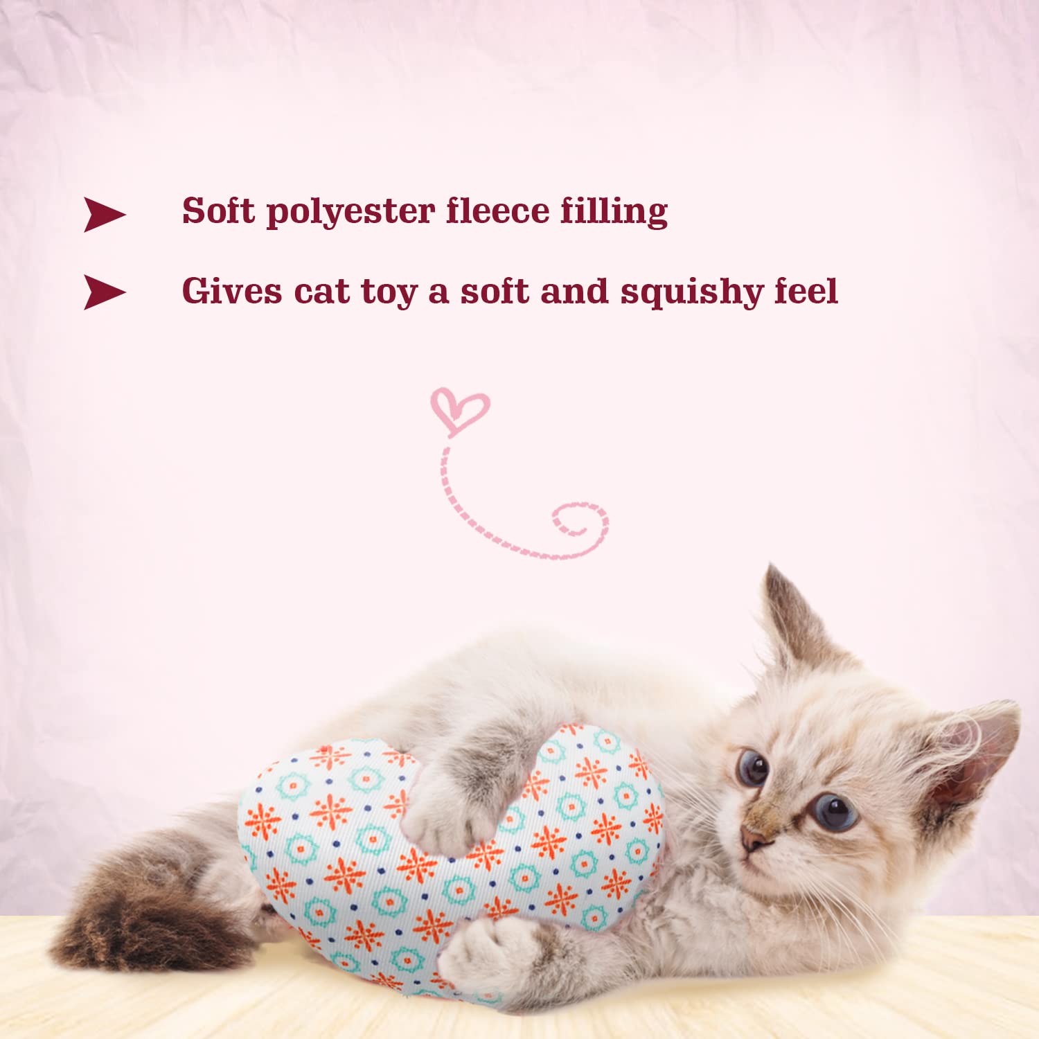 HEART JUTE FABRIC CATNIP 8 CM