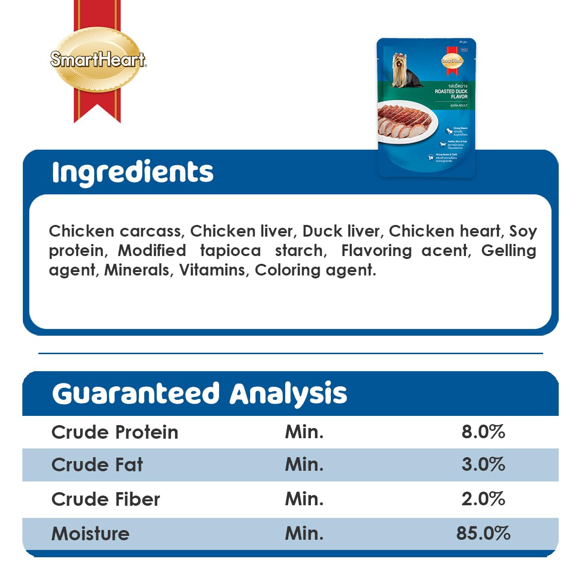 SMARTHEART POUCH ROASTED DUCK FLAVOUR 80GM