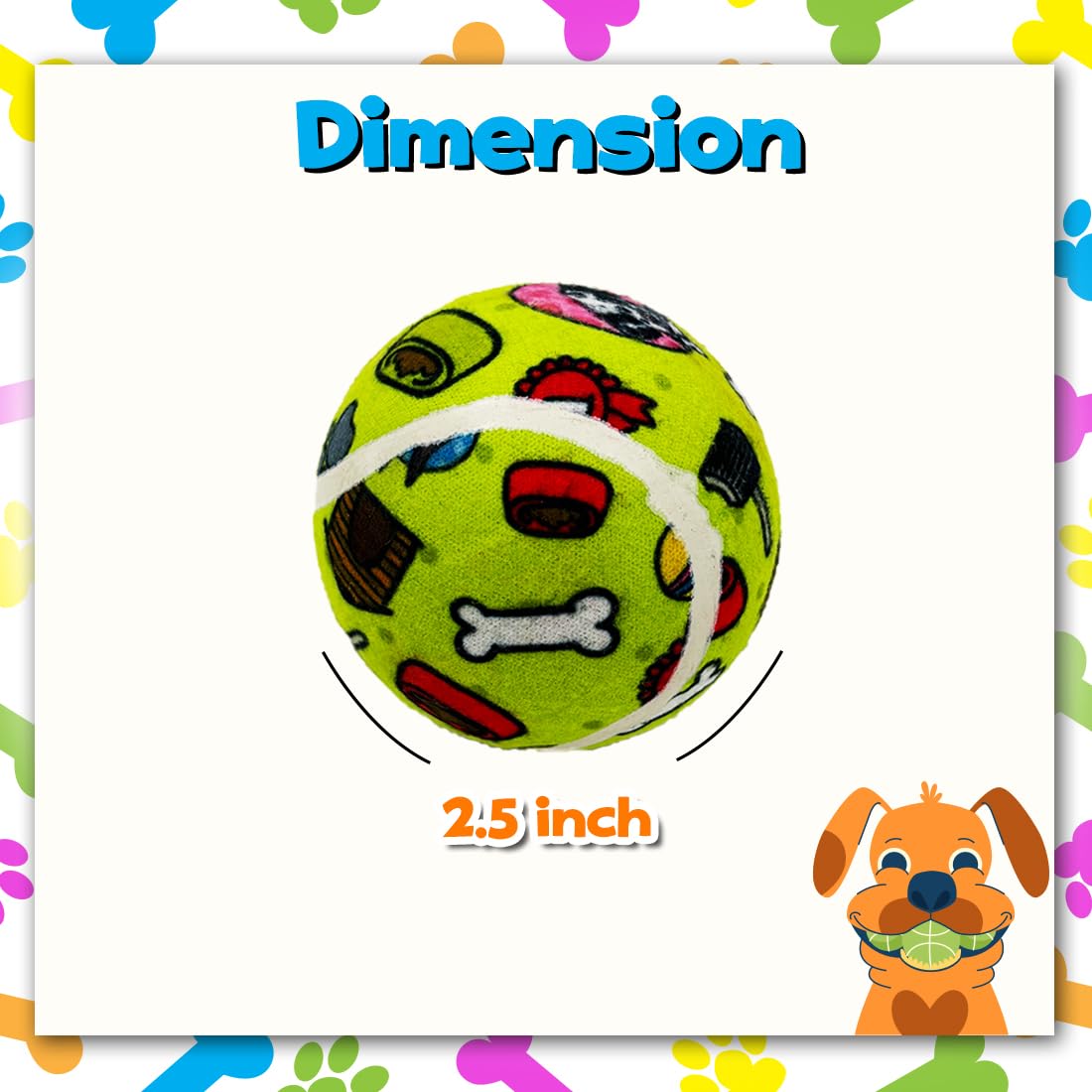 TENNIS BALLS DIA 6CM DOG TOY