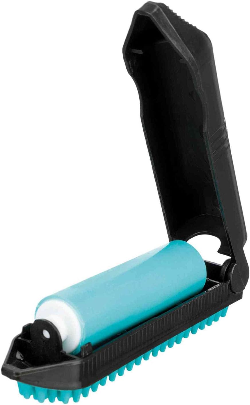 LINT ROLLER WITH BRUSH 23CM BLACK TURQUOISE