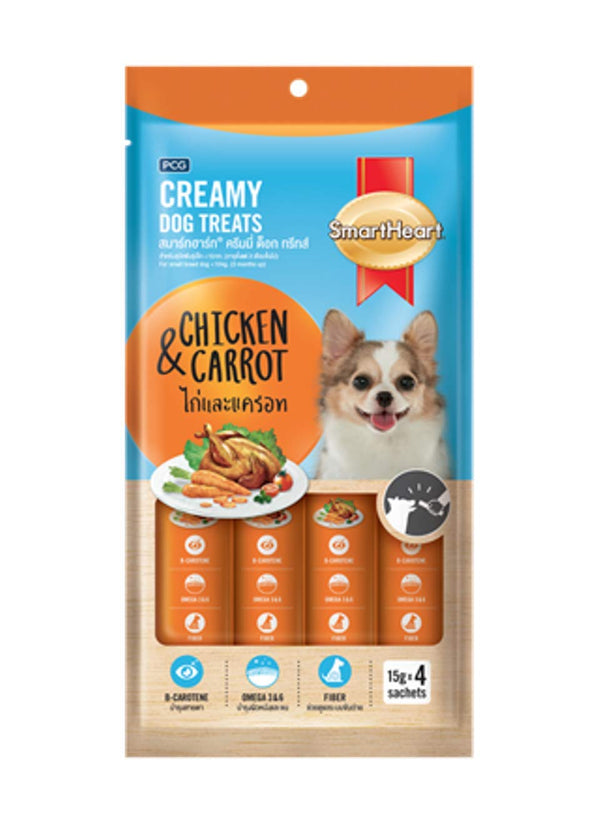 SMARTHEART CREAMY DOG TREAT CHICKEN AND CARROT 60 GM