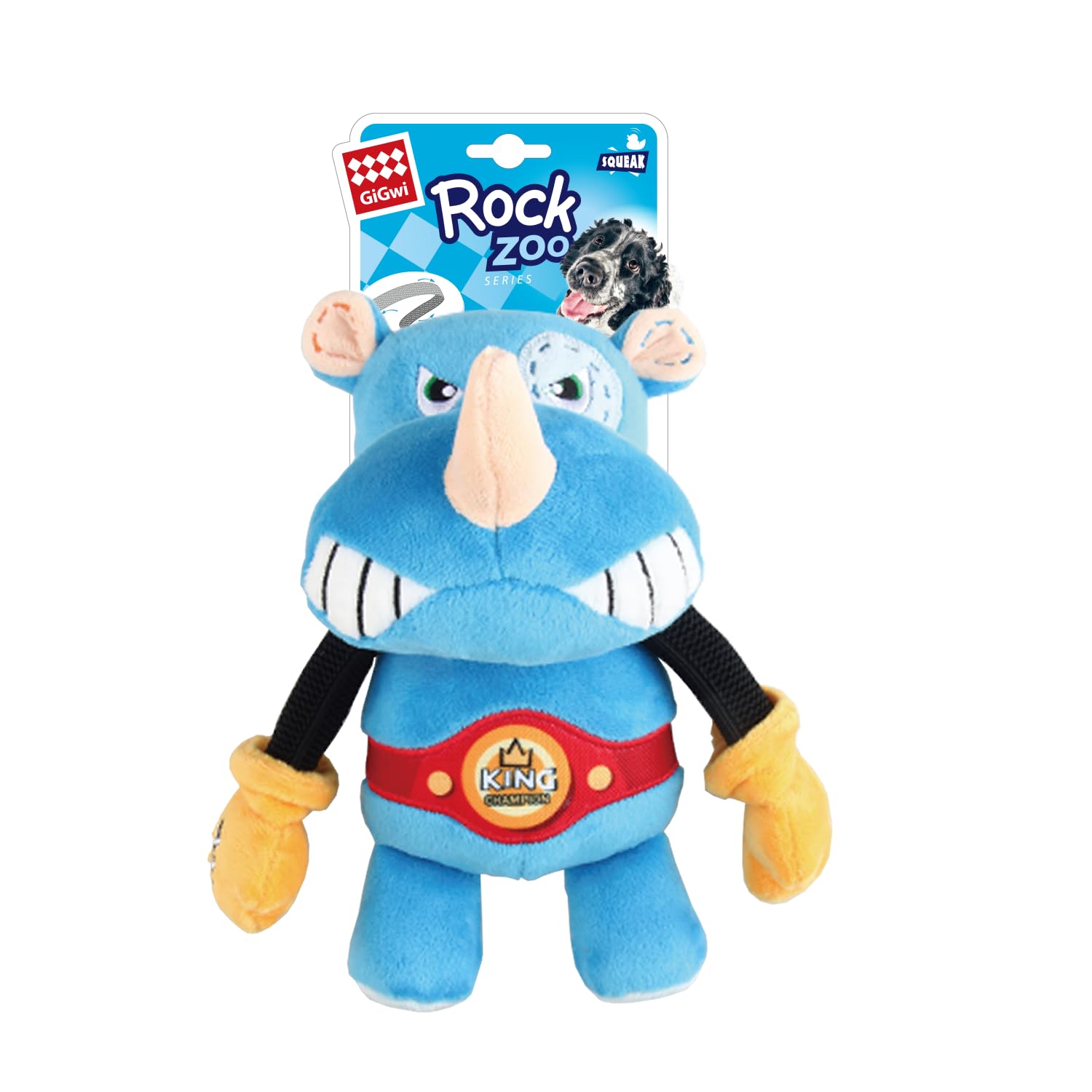 GIGWI ROCK ZOO KING BOXER RHINO M L